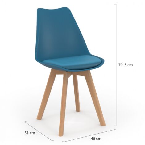  Set Di 6 Sedie SARA Blu Anatra Per Sala Da Pranzo