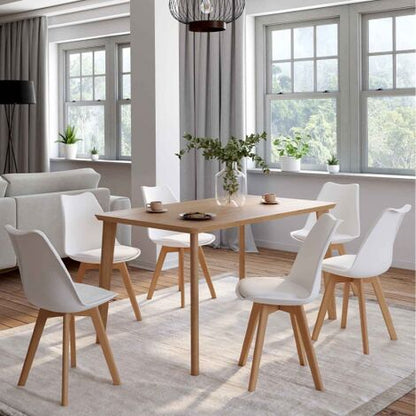  Set Di 6 Sedie SARA Bianche Per Sala Da Pranzo