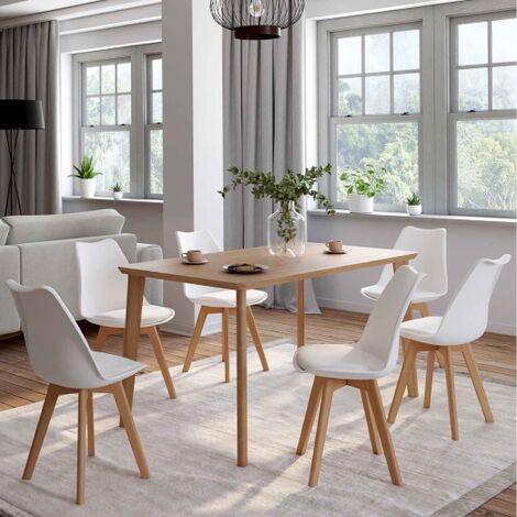  Set Di 6 Sedie SARA Bianche Per Sala Da Pranzo
