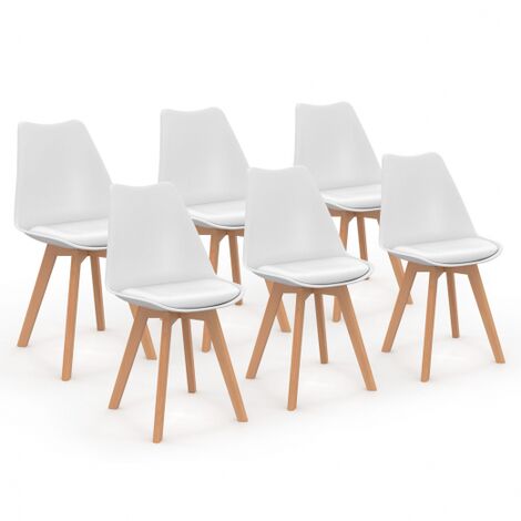  Set Di 6 Sedie SARA Bianche Per Sala Da Pranzo