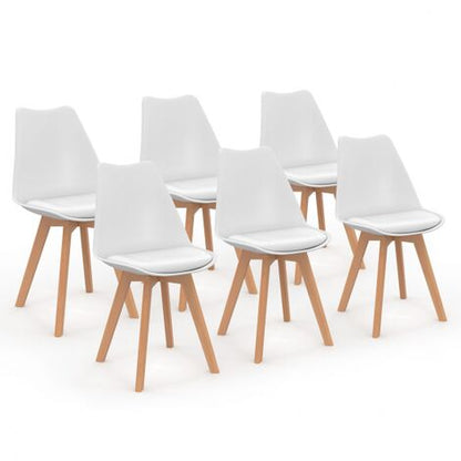  Set Di 6 Sedie SARA Bianche Per Sala Da Pranzo