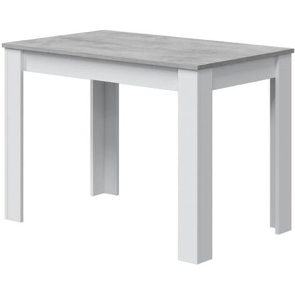  Tavolo Fisso, Tavolo Per Sala Pranzo, Tavolo Consolle Moderno Per Salotto O Cucina, Cm 109x67x78, Bianco E Cemento