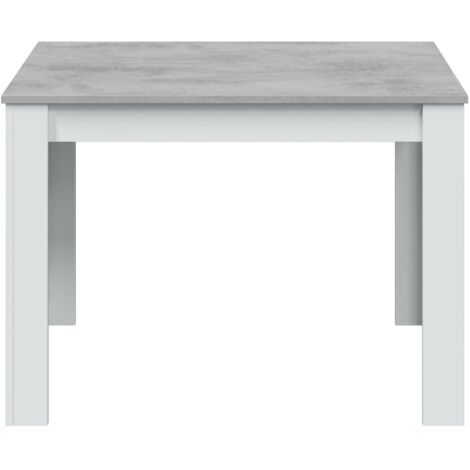  Tavolo Fisso, Tavolo Per Sala Pranzo, Tavolo Consolle Moderno Per Salotto O Cucina, Cm 109x67x78, Bianco E Cemento
