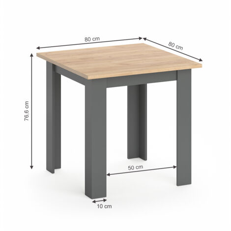  Tavolo Da Pranzo „Karlos 80cm Antracite/goldkraft Vicco