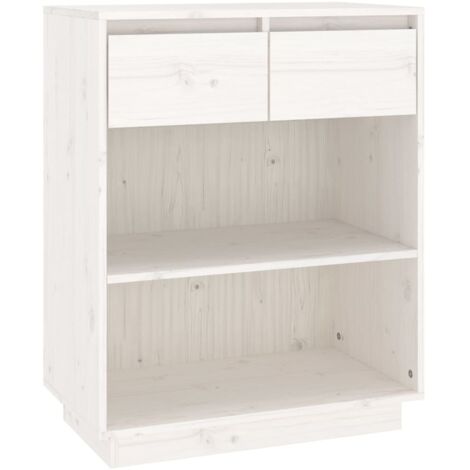  Mobile Consolle Bianco 60x34x75 Cm In Legno Massello Di Pino VidaXL
