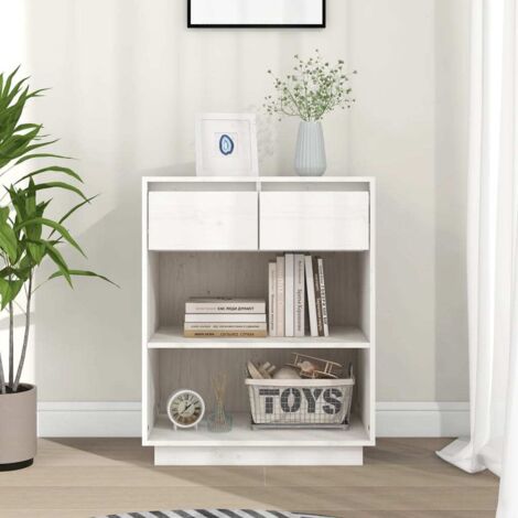  Mobile Consolle Bianco 60x34x75 Cm In Legno Massello Di Pino VidaXL