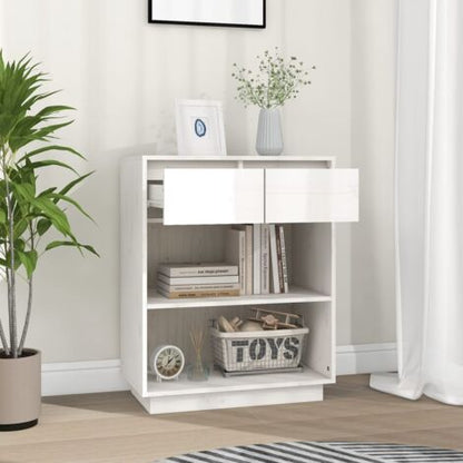  Mobile Consolle Bianco 60x34x75 Cm In Legno Massello Di Pino VidaXL