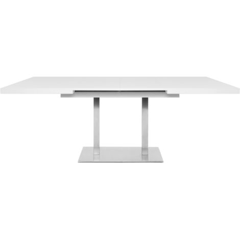  Tavolo Da Salotto 120x80 Cm Allungabile A 200 Cm Colore Bianco Opaco Bianco
