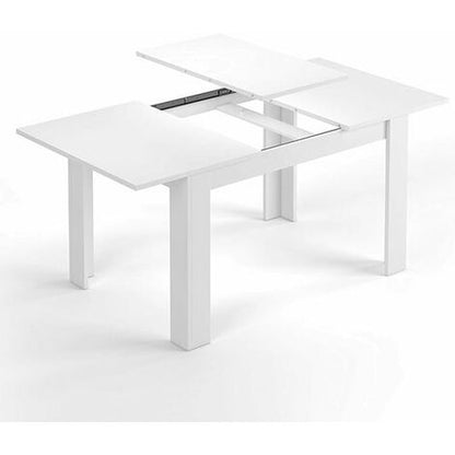  Tavolo Da Pranzo Bianco Lucido Allungabile Di 50 Cm,