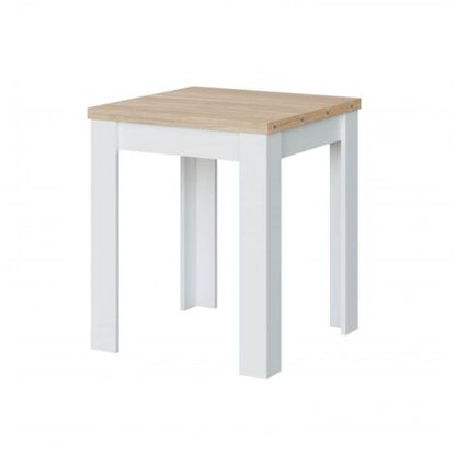  Tavolo Allungabile, Tavolo Da Pranzo Pieghevole Apertura A Libro, Tavolo Ausiliario Richiudibile, Cm 67x67/135h79, Bianco E Rovere