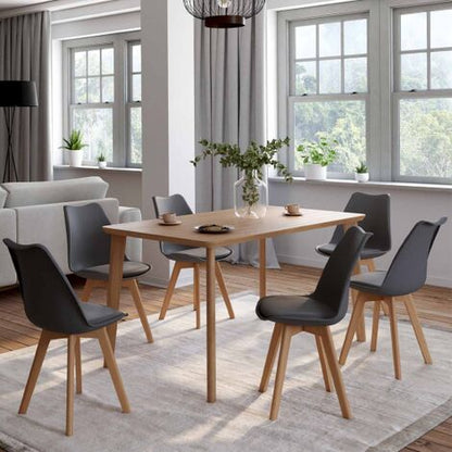  Set Di 6 Sedie SARA Grigio Scuro Per Sala Da Pranzo