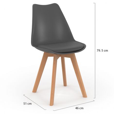  Set Di 6 Sedie SARA Grigio Scuro Per Sala Da Pranzo