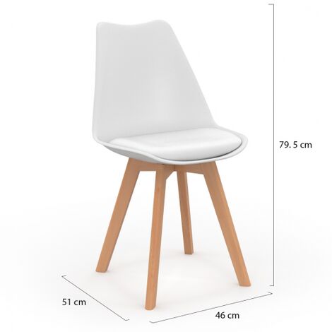  Set Di 4 Sedie SARA Bianche Per Sala Da Pranzo