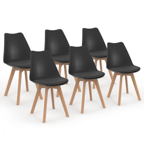  Set Di 6 Sedie SARA Nere Per Sala Da Pranzo