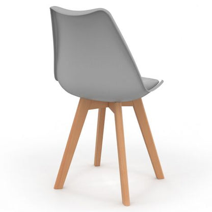  Set Di 6 Sedie SARA In Mix Cromatico Rosa Pastello, Bianco, Grigio Chiaro X2, Blu X2
