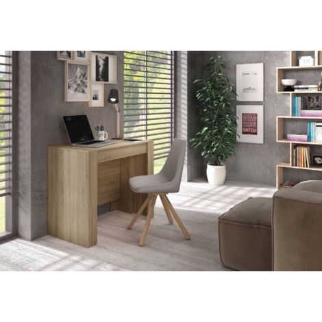  Dmora Consolle Compton, Tavolo Da Pranzo Allungabile, Tavolo Con Allunghe Multiuso Estensibile Fino A 10 Posti, Cm 51/237x90h78, Rovere