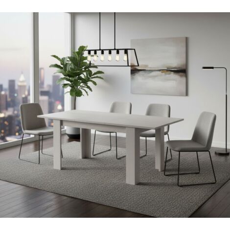  Dmora Tavolo Per Sala Da Pranzo Estensibile, Consolle Allungabile, Tavolo Moderno Con Allunga, Cm 160/220x88h80, Colore Bianco