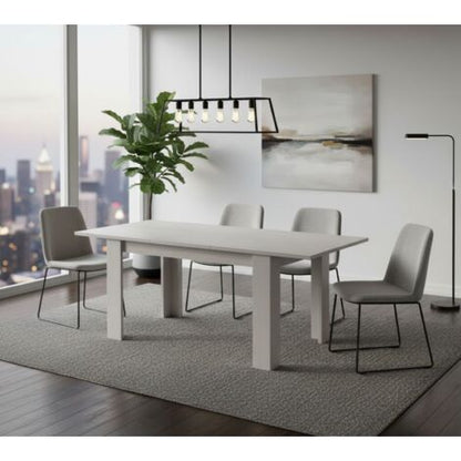  Dmora Tavolo Per Sala Da Pranzo Estensibile, Consolle Allungabile, Tavolo Moderno Con Allunga, Cm 160/220x88h80, Colore Bianco
