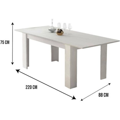  Dmora Tavolo Per Sala Da Pranzo Estensibile, Consolle Allungabile, Tavolo Moderno Con Allunga, Cm 160/220x88h80, Colore Bianco