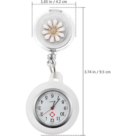  Orologio Da Infermiera Retrattile, Orologio A Clip Orologio Da Tasca Portatile Orologio Da Bavero Orologio Da Polso Con Custodia In Silicone Per Ragazze Donna Infermiera 2 Pezzi
