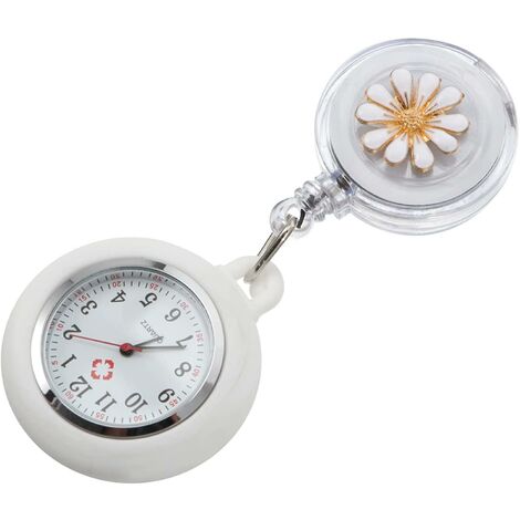  Orologio Da Infermiera Retrattile, Orologio A Clip Orologio Da Tasca Portatile Orologio Da Bavero Orologio Da Polso Con Custodia In Silicone Per Ragazze Donna Infermiera 2 Pezzi