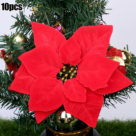  Decorazione Dell&39albero Di Natale Fiori Di Natale Per La Decorazione Alberi Di Natale/ghirlande Ornamenti Appesi 10 Pezzi Di Alta Qualità,silver,CHINA