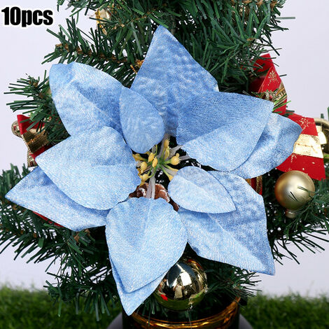  Decorazione Dell&39albero Di Natale Fiori Di Natale Per La Decorazione Alberi Di Natale/ghirlande Ornamenti Appesi 10 Pezzi Di Alta Qualità,silver,CHINA