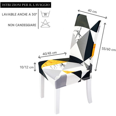  Coprisedia Con Schienale Antimacchia,Vestisedia Elasticizzato Con Stampa Geometrico