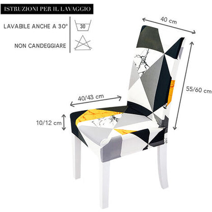 Coprisedia Con Schienale Antimacchia,Vestisedia Elasticizzato Con Stampa Geometrico