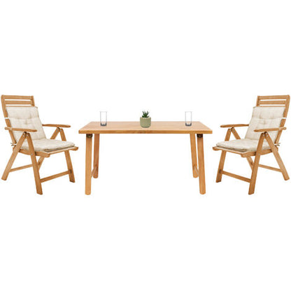 Set Cuscini Sedia Con Schienale Imbottiti Con Laccetti Banda Elastica 40 X 80 Cm Panna - 2 Pezzi