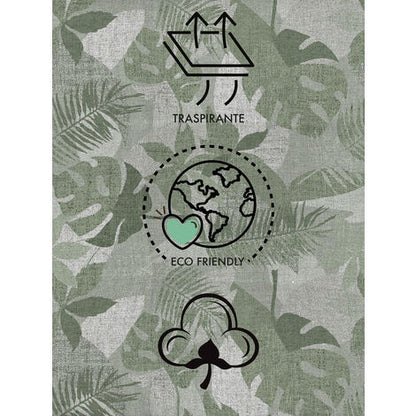  Set 4/6 Cuscini Sedia Con Lacci Cuscino 4 Punti Imbottiti Spessore 6 Cm Palme Verdi - 4 Pezzi