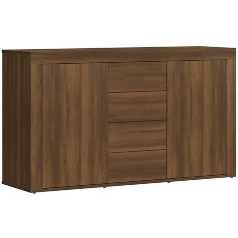  Credenza Rovere Marrone 120x36x69 Cm In Legno Multistrato VidaXL