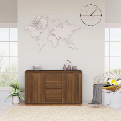  Credenza Rovere Marrone 120x36x69 Cm In Legno Multistrato VidaXL