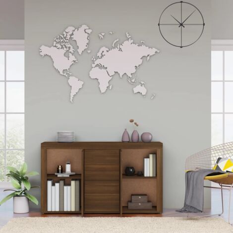  Credenza Rovere Marrone 120x36x69 Cm In Legno Multistrato VidaXL