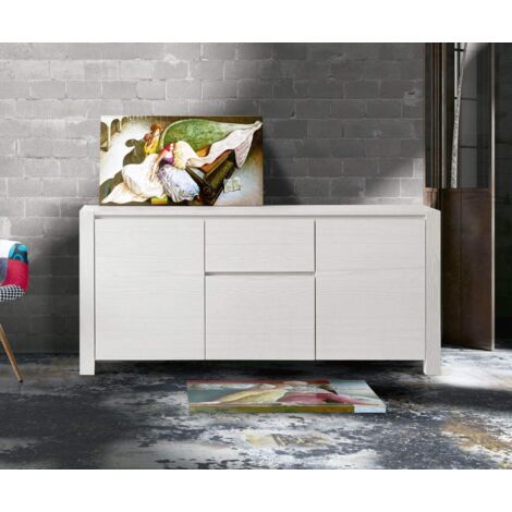  Credenza Abete Bianco Spazzolato 185x50x84 Per Interno Sala Da Pranzo Salotto Cucina Moderno Massello