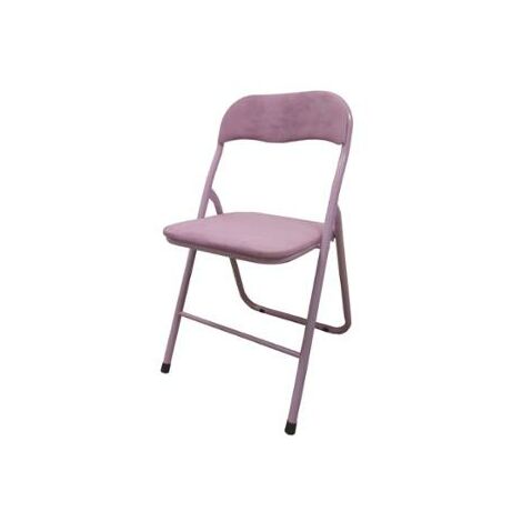  SEDIA PIEGHEVOLE POLO 44X45XH80CM 22MM ROSA ANTICO IN VELLUTO