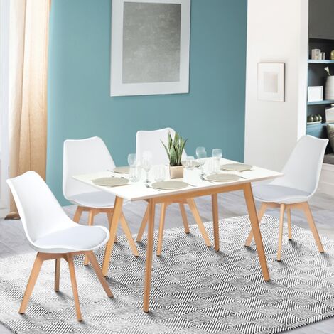  Tavolo Scandinavo Allungabile INGA 120-160 Cm Bianco