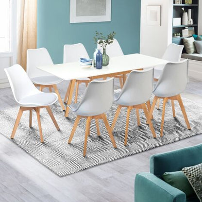  Tavolo Scandinavo Allungabile INGA 120-160 Cm Bianco