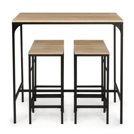  Tavolo Da Bar DETROIT E 4 Sgabelli Di Design Industriale