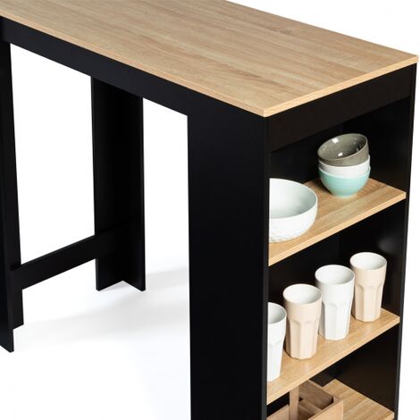  Tavolo Bar BARTH Da 2 A 4 Persone Piano In Legno Nero Di Faggio