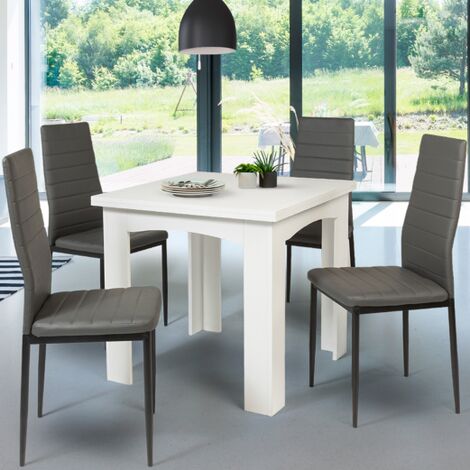  Tavolo Da Pranzo Allungabile DONA 6-8 Persone Bianco 80-160 Cm