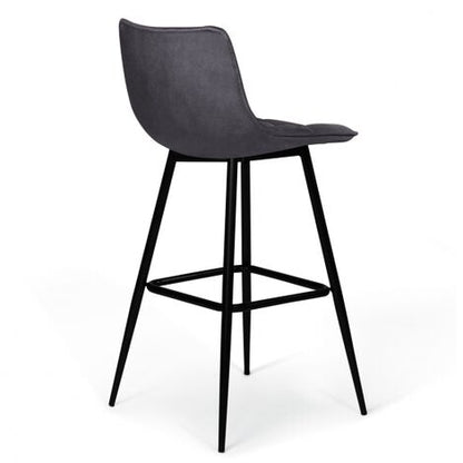 Set Di 4 Sgabelli Da Bar MADY In Velluto Grigio Scuro