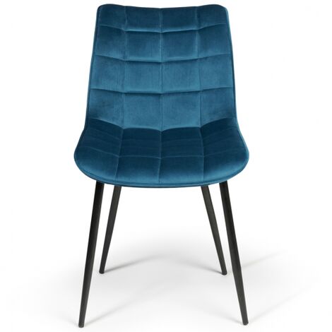  Set Di 4 Sedie Da Pranzo In Velluto Blu MADY