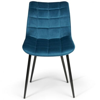  Set Di 4 Sedie Da Pranzo In Velluto Blu MADY