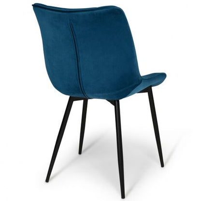  Set Di 4 Sedie Da Pranzo In Velluto Blu MADY