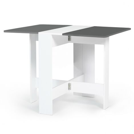  Consolle Pieghevole EDI 2-4 Persone Legno Piano Bianco Grigio