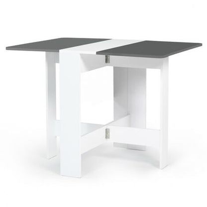  Consolle Pieghevole EDI 2-4 Persone Legno Piano Bianco Grigio