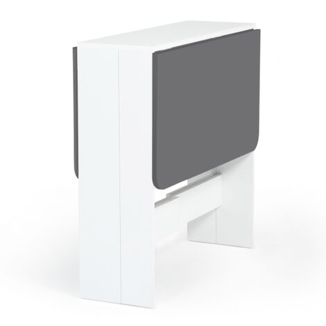  Consolle Pieghevole EDI 2-4 Persone Legno Piano Bianco Grigio