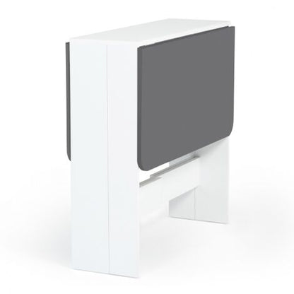  Consolle Pieghevole EDI 2-4 Persone Legno Piano Bianco Grigio