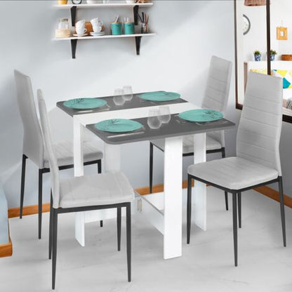 Consolle Pieghevole EDI 2-4 Persone Legno Piano Bianco Grigio